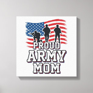 Proud Army Mum Vintage Patriotic Military Shirt_1 Canvas Print