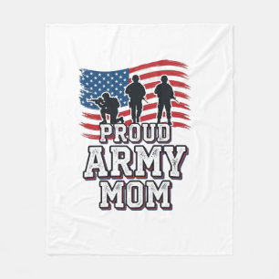 Proud Army Mum Vintage Patriotic Military Shirt_1 Fleece Blanket