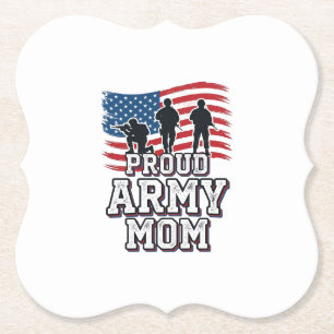 Proud Army Mum Vintage Patriotic Military Shirt_1 Paper Coaster