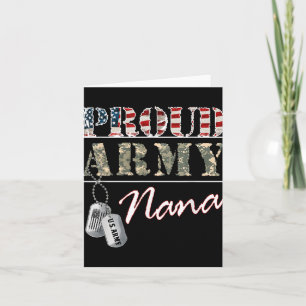 Proud Army Nana American Flag Veteran Military Card