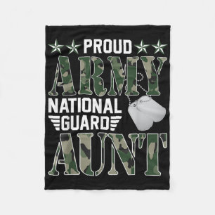 Proud Army National Guard Aunt Military Family Vet Fleece Blanket