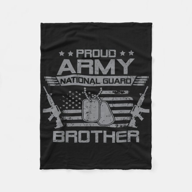 Proud Army National Guard Brother Flag Usa Militar Fleece Blanket (Front)