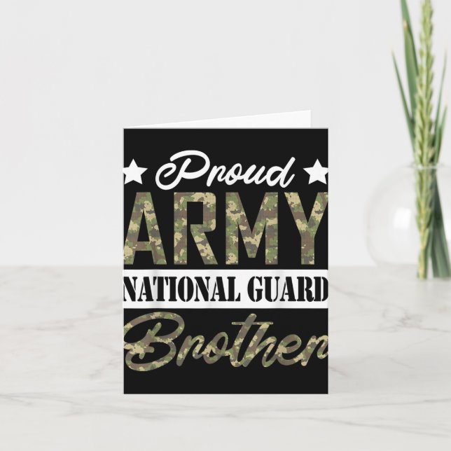 Proud Army National Guard Brother Military Family  Card (Front)