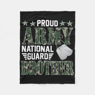 Proud Army National Guard Brother Military Family Fleece Blanket
