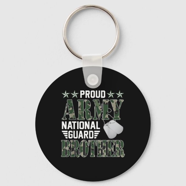 Proud Army National Guard Brother Military Family  Key Ring (Front)