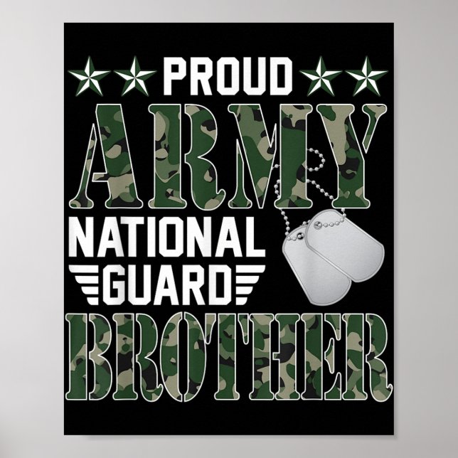 Proud Army National Guard Brother Military Family  Poster (Front)