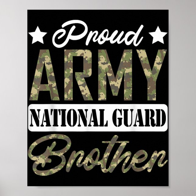 Proud Army National Guard Brother Military Family  Poster (Front)