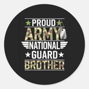 Proud Army National Guard Brother Veterans Day Ame Classic Round Sticker