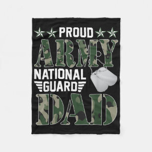 Proud Army National Guard Dad Military Family Vete Fleece Blanket