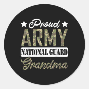 Proud Army National Guard Grandma Military Family  Classic Round Sticker