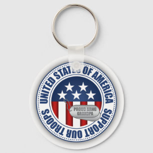 Proud Army National Guard Grandpa Key Ring