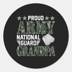 Proud Army National Guard Grandpa Military Family Classic Round Sticker
