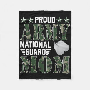 Proud Army National Guard Mum Military Family Vete Fleece Blanket