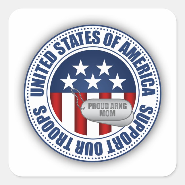 Proud Army National Guard Mum Square Sticker (Front)