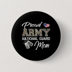 Proud Army National Guard Mum US Flag Dog Tag 6 Cm Round Badge