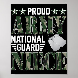 Proud Army National Guard Niece Military Family Ve Poster