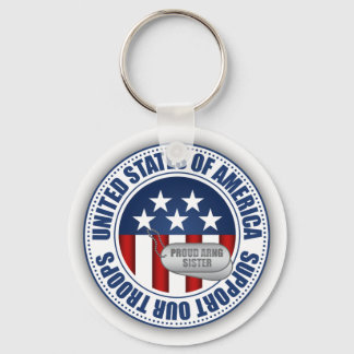 Proud Army National Guard Sister Key Ring