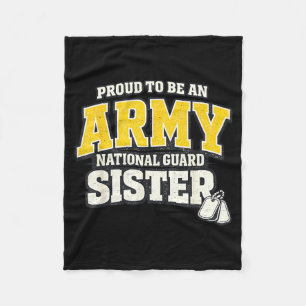Proud Army National Guard Sister Military Family Fleece Blanket