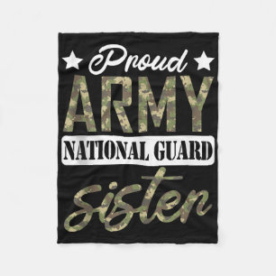 Proud Army National Guard Sister Military Family V Fleece Blanket