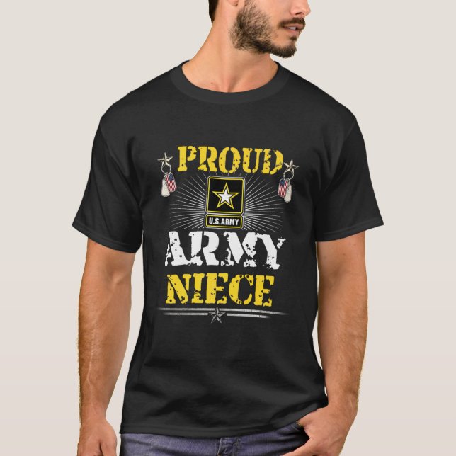 Proud Army Niece Shirt Military Family Veteran Pri (Front)