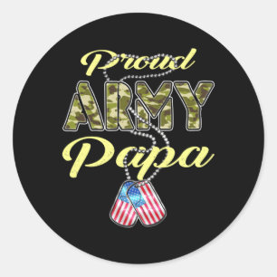 Proud Army Papa Flag Camo Dog Tags Pride Military