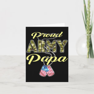Proud Army Papa Flag Camo Dog Tags Pride Military Card