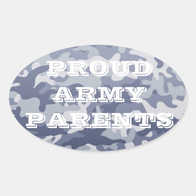 Proud Army Parents Oval Car Sticker (Front)