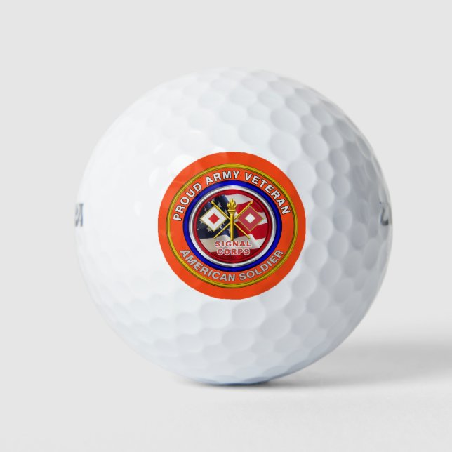Proud Army Signal Corps Veteran Golf Balls (Front)