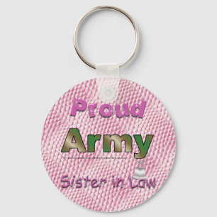 Proud Army Sister in Law Keychain