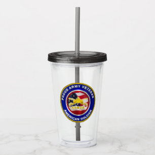 Proud Army Veteran Armour Soldier Acrylic Tumbler