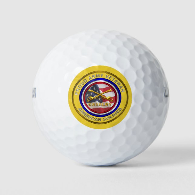 Proud Army Veteran Cavalry Golf Balls (Front)