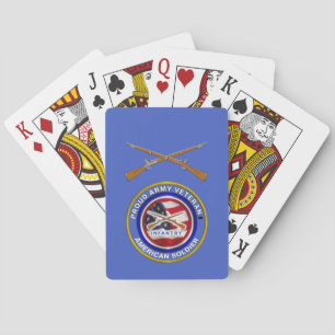 Proud Army Veteran Infantry Colours Playing Cards