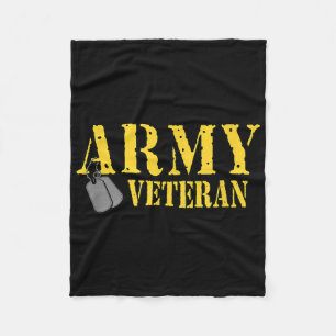 Proud Army Veteran Shirt Military Pride T Shirt Fleece Blanket