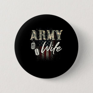 Proud Army Wife American Veteran Military Gift 6 Cm Round Badge