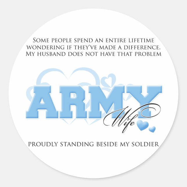 Proud ARMY Wife Classic Round Sticker (Front)