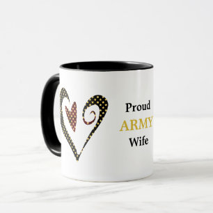 Proud Army Wife Heart Stars Mug