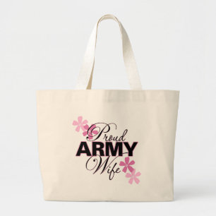Proud Army Wife Large Tote Bag
