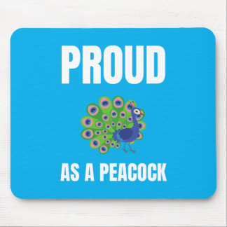 Proud as a Peacock alternate design Mouse Mat