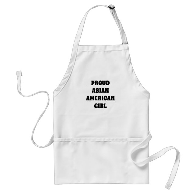 Proud Asian American Girl black white typography Standard Apron (Front)