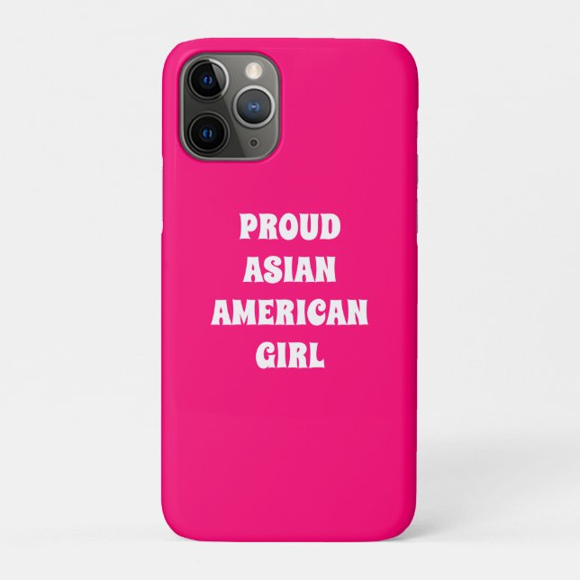 Proud Asian American Girl, hot pink white Case-Mate iPhone Case (Back)