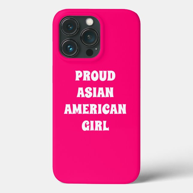 Proud Asian American Girl, hot pink white Case-Mate iPhone Case (Back)