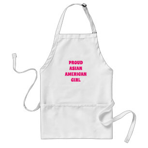 Proud Asian American Girl, hot pink white Standard Apron