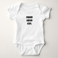 Proud Asian Girl, black white Baby Bodysuit