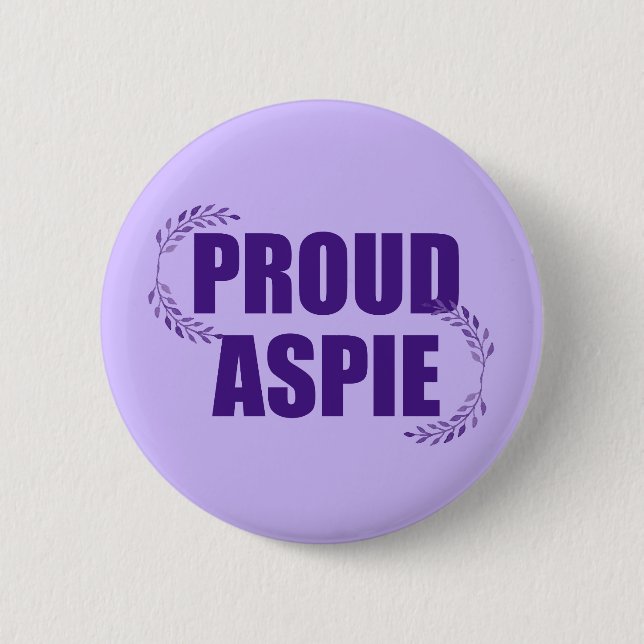 Proud Aspie Pretty Purple Asperger Syndrome 6 Cm Round Badge (Front)