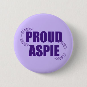 Proud Aspie Pretty Purple Asperger Syndrome 6 Cm Round Badge