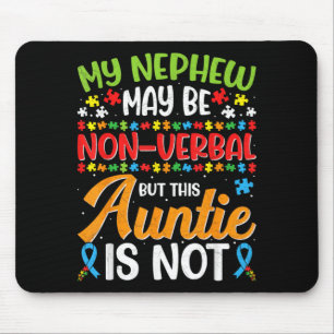 Proud Au Aunt Autistic Nephew Au Awareness Auntie Mouse Mat