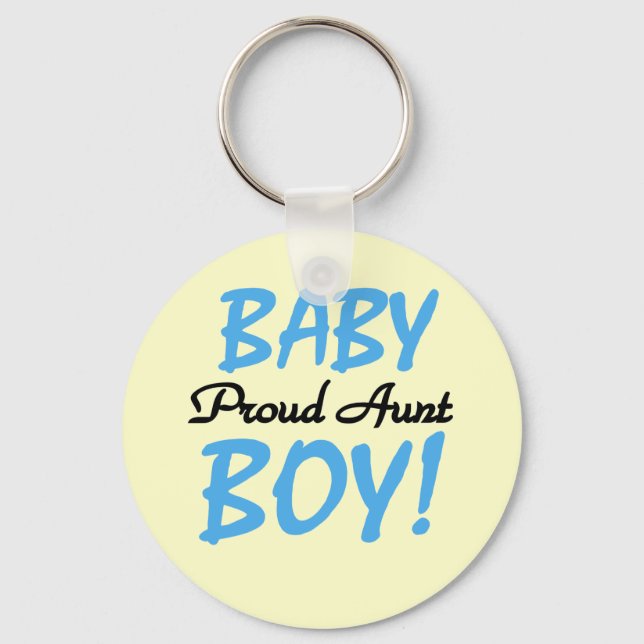 Proud Aunt Baby Boy Tshirts and Gifts Key Ring (Front)