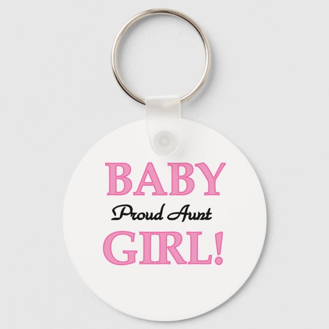Proud Aunt Baby Girl Tshirts and Gifts Key Ring (Front)