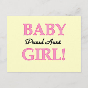 Proud Aunt Baby Girl Tshirts and Gifts Postcard