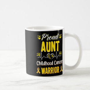 Proud Aunt Childhood Cancer Warrior Awareness Ribb Coffee Mug